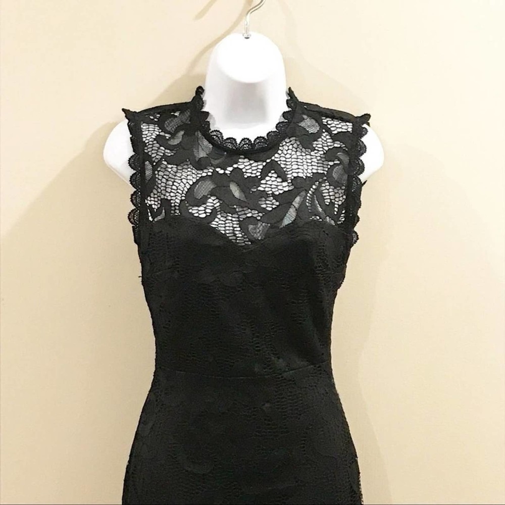 Nasty Gal Black Lace Mini Bodycon Dress Small - Picture 3 of 15